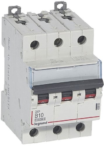 Выключатель автоматический Legrand DX3-E 10000 3п 10А B 16кА картинка